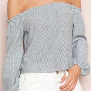 Brandy Melville Striped Off Shoulder Top